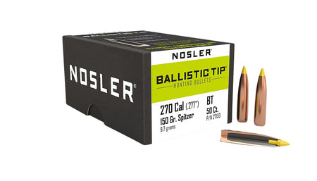 Nosler Ballistic Tip Hunting 270 Caliber 150gr Spitzer Boat Tail 50/Box