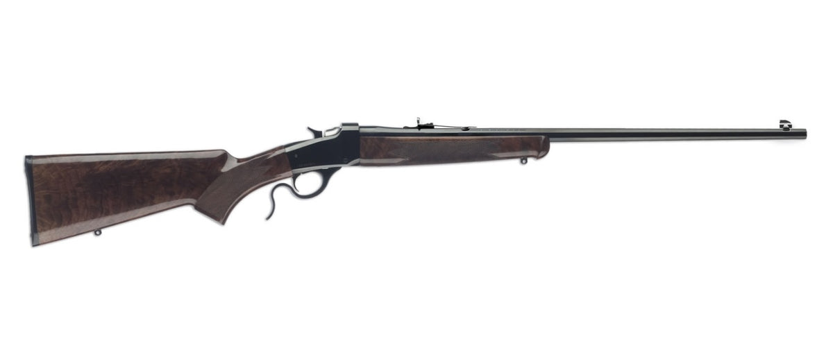 Winchester Repeating Arms 524100170 Model 1885 Low Wall Hunter Full Size 17 HMR 1rd 24" Brushed Polish Blued Octagon Barrel, Brushed Polish Blued Drilled & Tapped Steel Receiver, Satin Walnut Fixed Wo