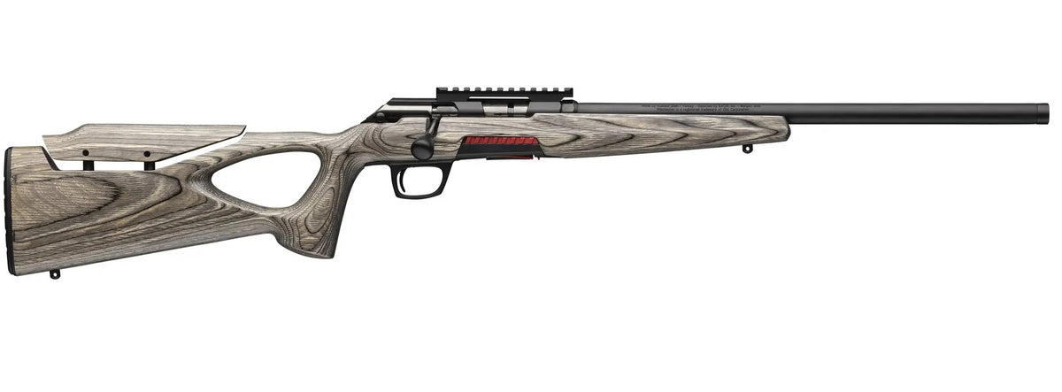 Winchester Repeating Arms 525227102 Xpert Target 22 LR 10+1 18" Matte Black Threaded Bull Barrel, Matte Black Picatinny Rail Steel Receiver, Gray Adj Comb & LOP Thumbhole Laminate Stock