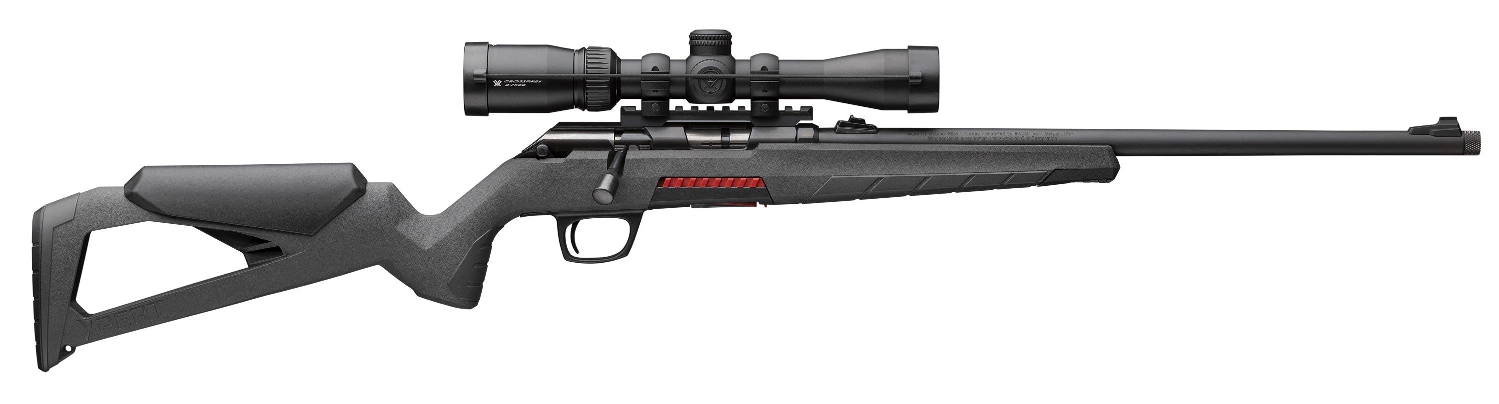 Winchester Repeating Arms 525234186 Xpert w/Optic Full Size 17 WSM 8+1 16.50" Matte Black Threaded Sporter Barrel, Drilled & Tapped Steel Receiver, Gray Synthetic Molded Stock, Vortex Crossfire II 2-7