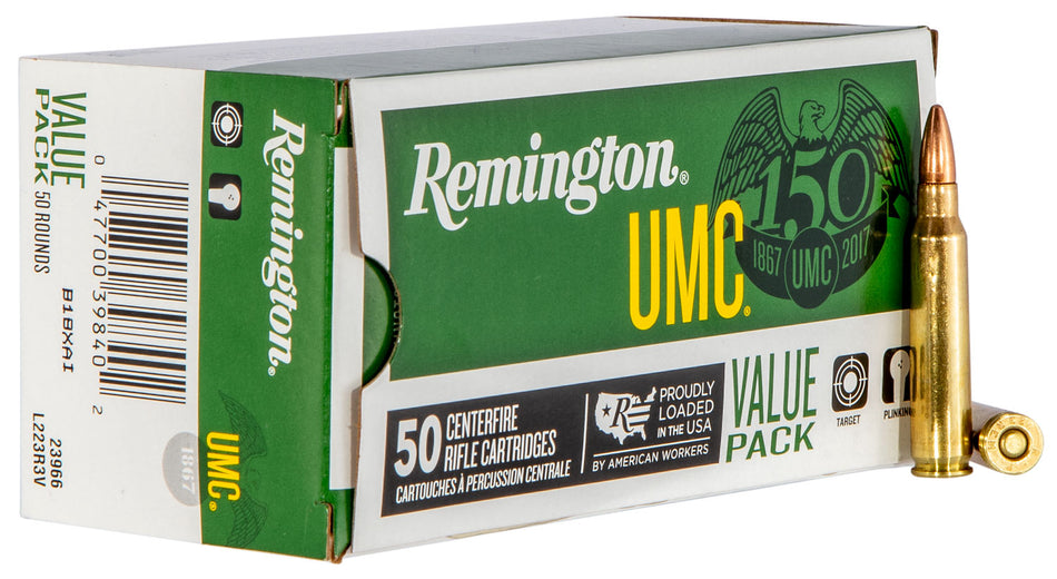 Remington UMC Value Pack Full Metal Jacket 55 Grain .223 Remington 3240 fps
