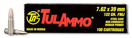 Tulammo TULAMMO 7.62x39mm 122 grain Full Metal Jacket ammunition