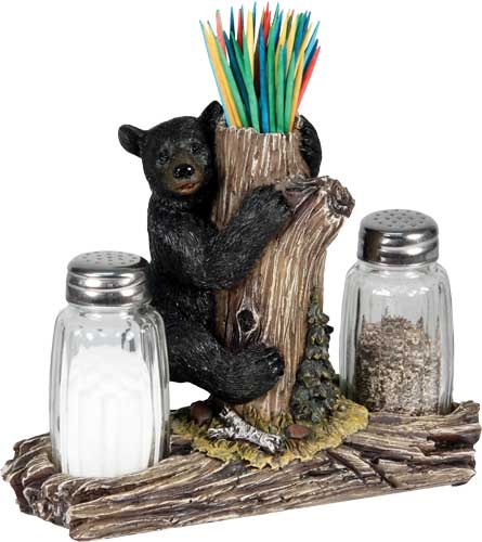 Rivers Edge Bear Salt & Pepper Shakers and Toothpick Caddy
