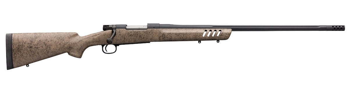 Winchester Guns 535243299 Model 70 Long Range 6.8 Western 4+1 24" Matte Black Black Webbed Tan Fixed Bell & Carlson w/Aluminum Bedding Stock Right Hand (Full Size)