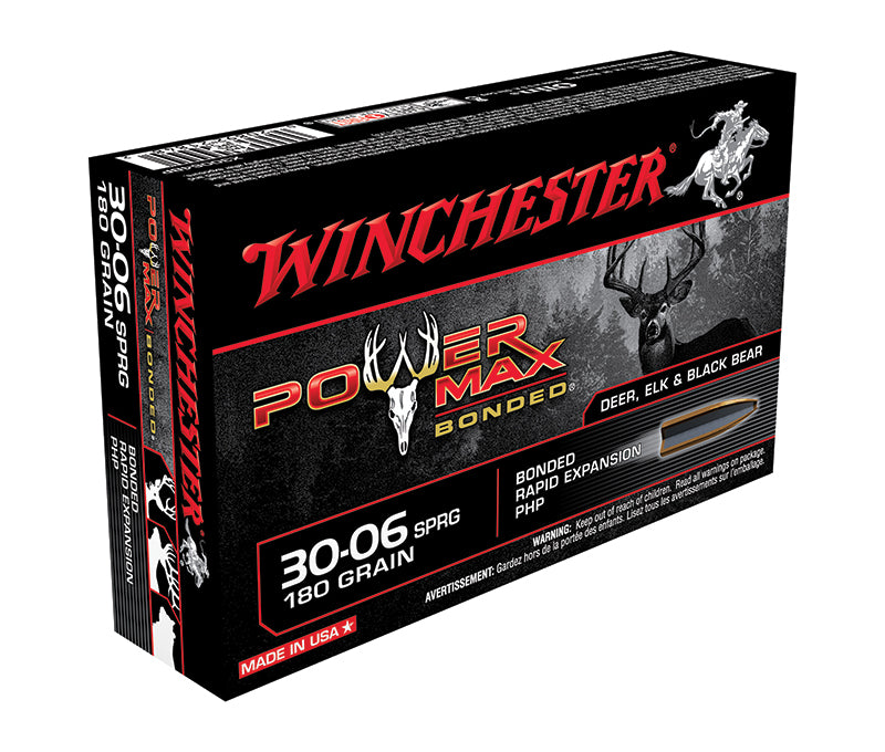Winchester Power Max Bonded .30-06 Springfield 180 grain Bonded Rapid Expansion Protected Hollow Point ammunition