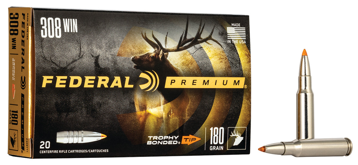 Federal Premium Trophy Bonded Tip 180 Grain .308 Win / 7.62x51mm 2620 fps