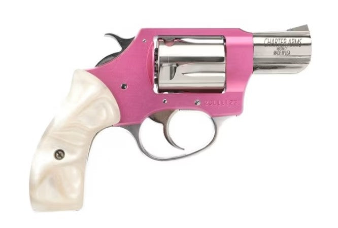 Charter Arms 53839 Undercover Lite Chic Lady Small 38 Special 5 Shot 2" High Polished Stainless Steel Barrel & Cylinder, Pink Aluminum Frame, Pearl Grip, Exposed Hammer