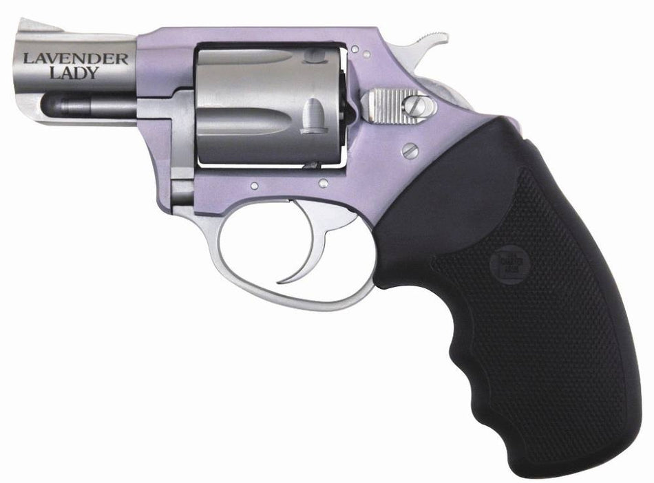 Charter Arms 53840 Undercover Lite Lavender Lady Small 38 Special 5rd 2" Stainless Steel Barrel & Cylinder, Lavender Aluminum Frame, Black Finger Grooved Rubber Grip, Exposed Hammer