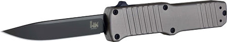 Hogue HK Hadron Aluminum Frame OTF Auto Knife 3.375" Clip Pt Gray