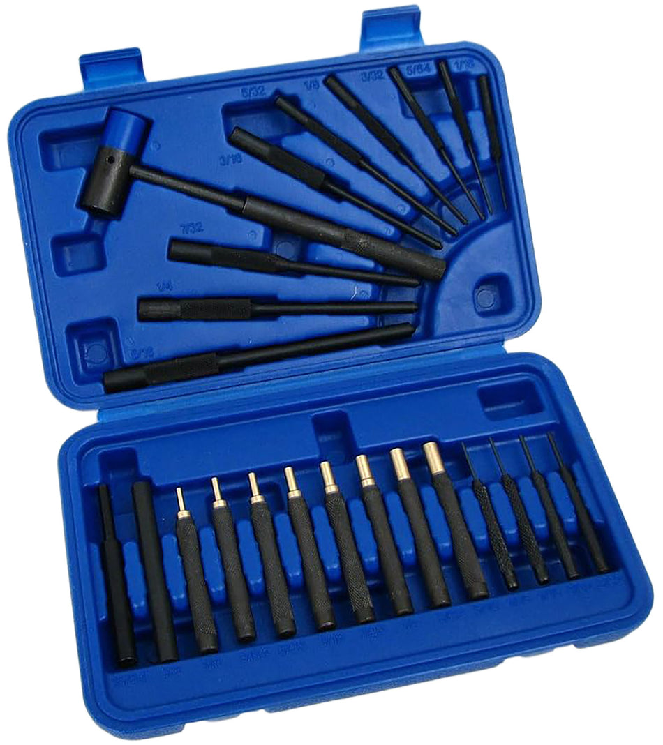 DAC Universal 24 Piece Combination Drive Pin and Roll Punch Set with Blow Mold Storage