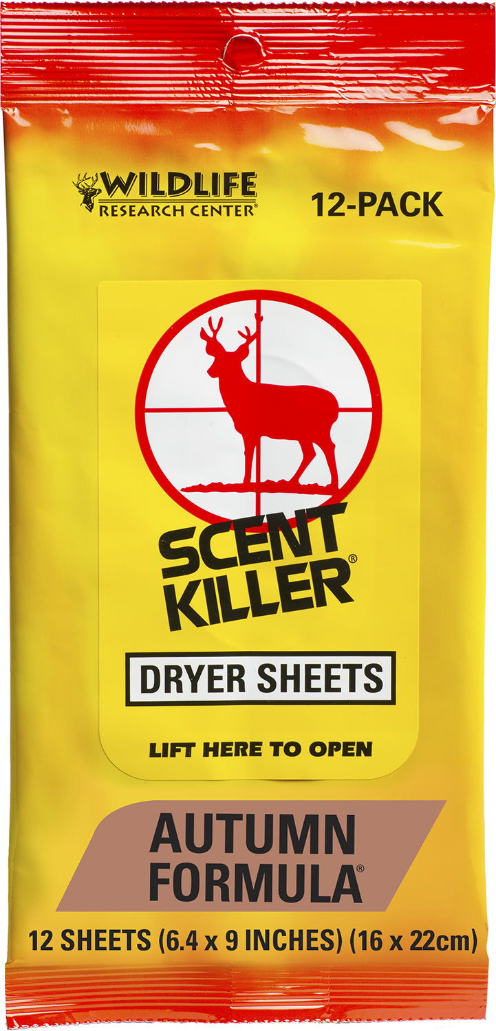 Wildlife Research Scent Killer 580 Autumn Dryer Sheets Odor Eliminator 12 Pack