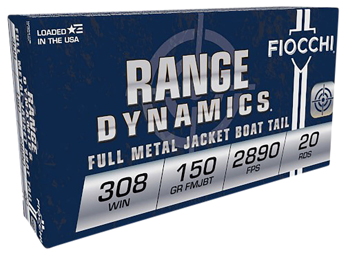 Fiocchi Range Dynamics, Range Dynamics Full Metal Jacket, Full Metal Jacket Boat Tail 150150 Grain .308 Win / 7.62x51mm 2890 fps