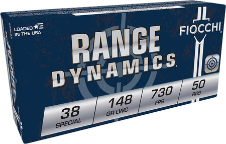 Fiocchi Range Dynamics .38 Special 148 grain Lead Wadcutter ammunition