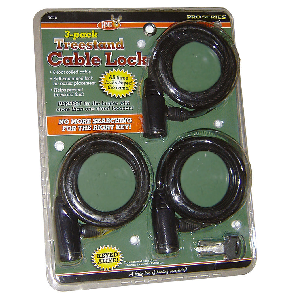 HME Cable Lock 6 ft. Treestand Security 3 pk.