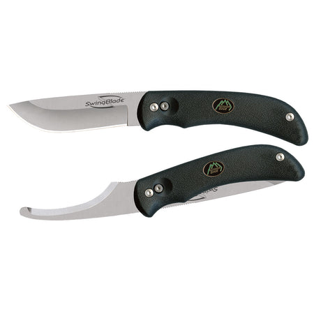 Outdoor Edge Dual Blade Swing Blade Knife Black Kraton Handle