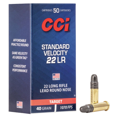 CCI Standard Velocity .22 Long Rifle 40 grain Lead Round Nose ammunition