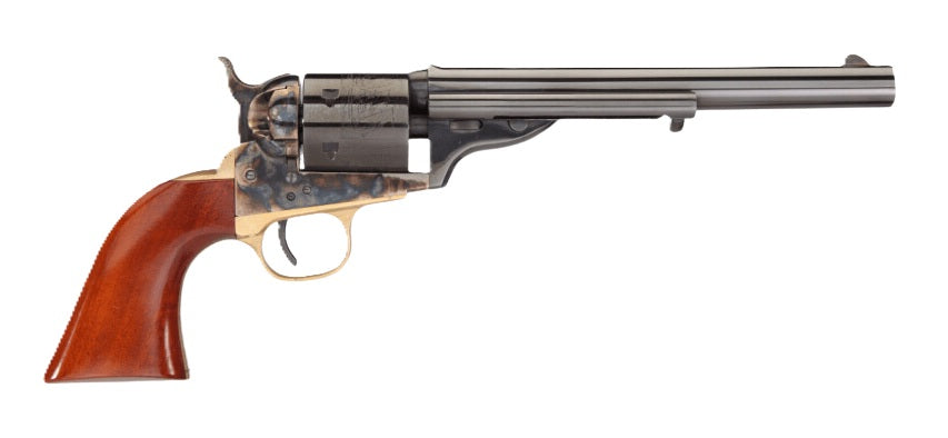 Taylors & Company 550725 1851 Open-Top 45 Colt (LC) Caliber with 7.50" Blued Finish Barrel, 6rd Capacity Blued Finish Cylinder, Color Case Hardened Finish Steel Frame & Walnut Navy Size Grip