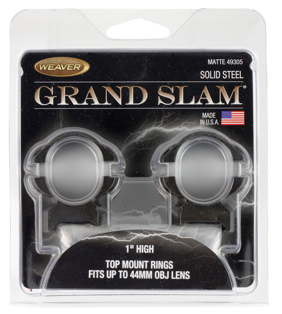 Weaver 49305 Grand Slam 1" High Scope Rings Matte Black