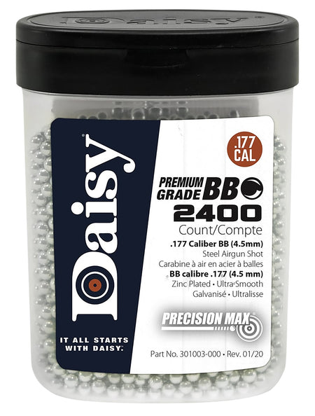 Daisy 980024446 .177 Zinc-Plated Steel Airgun BB 2400-Count Flip-Top Bottle