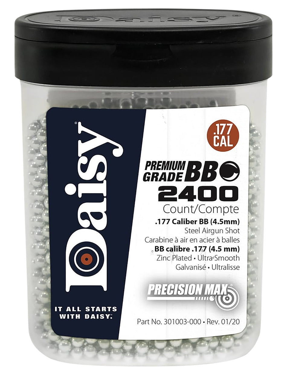 Daisy 980024446 .177 Zinc-Plated Steel Airgun BB 2400-Count Flip-Top Bottle