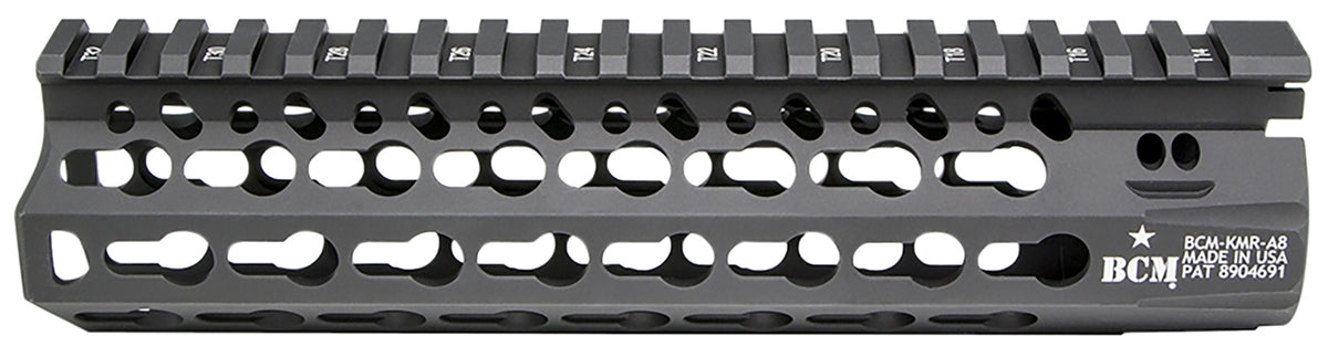 BCM 8" KMR Alpha KeyMod Aluminum Free-Float Handguard Black Anodized