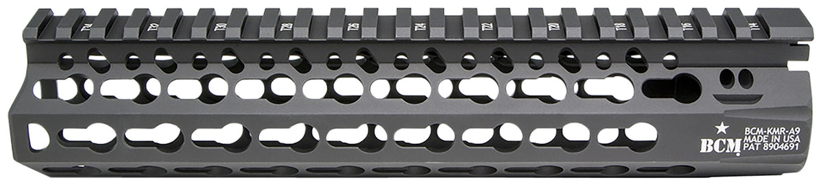 BCM KMR Alpha AR-15 9 Inch Free-Float KeyMod Handguard Hard Coat Anodized Black