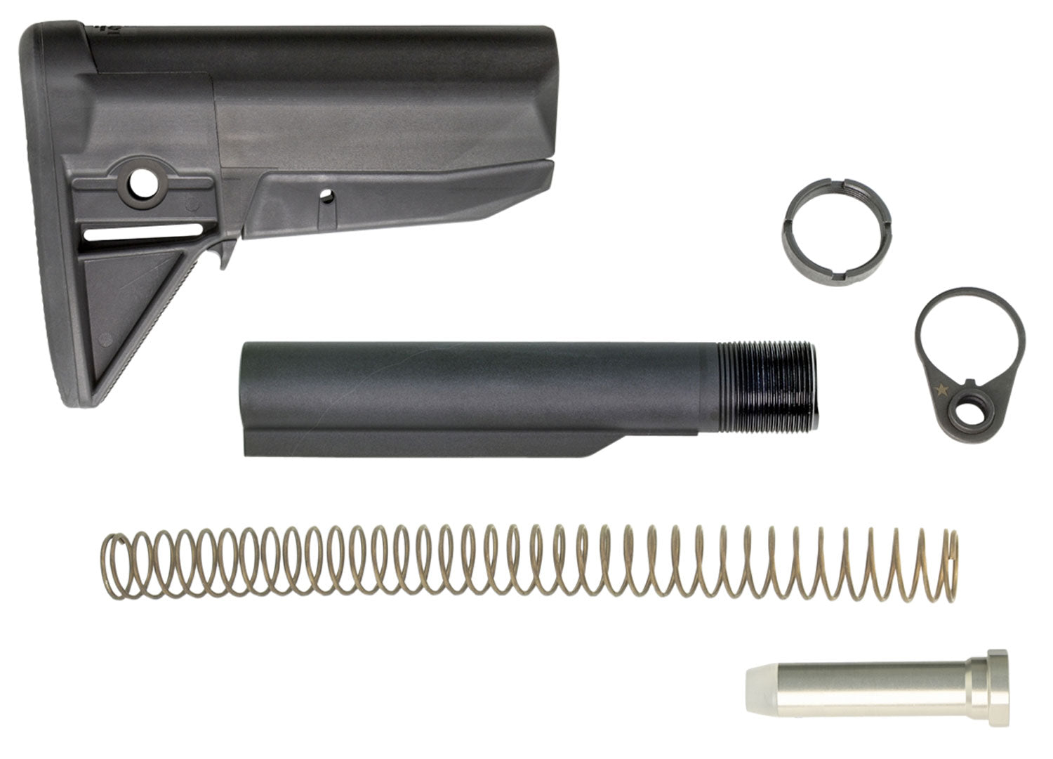 BCM Gunfighter Mod 0 AR Stock Kit Mil-Spec Receiver Extension and QD End Plate Black
