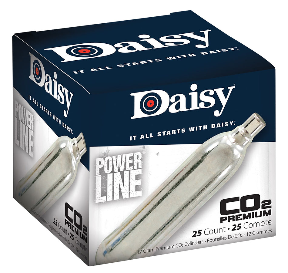 Daisy CO2 12 Gram PowerLine Cylinders 25 Per Package