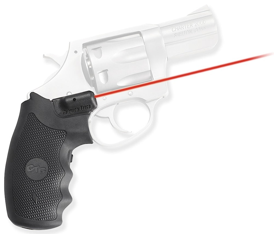 Crimson Trace Red Laser Lasergrips for Charter Arms Revolvers, 633nM Wavelength 5mW Output, Rubber Overmold Polymer