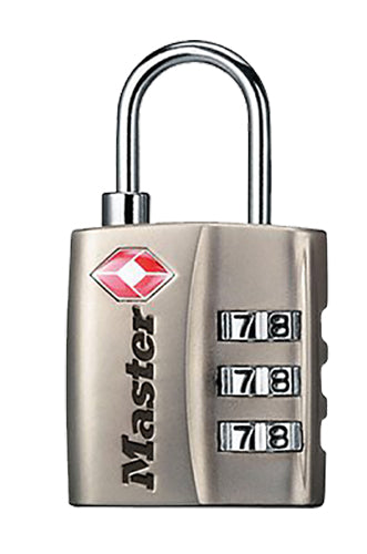 Master Lock 4680DNKL Resettable 3-Dial TSA-Accepted Luggage Lock Nickel