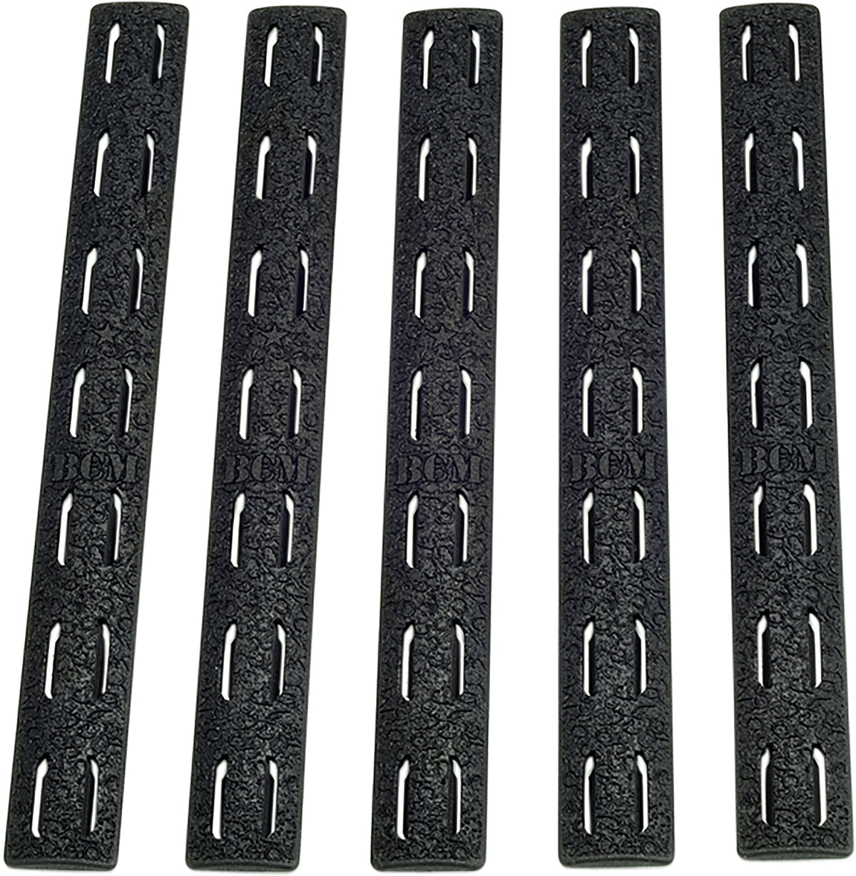 BCM KeyMod Handguard Panel Kit 5.55 Inch Ventilated Black Polymer 5 Strips