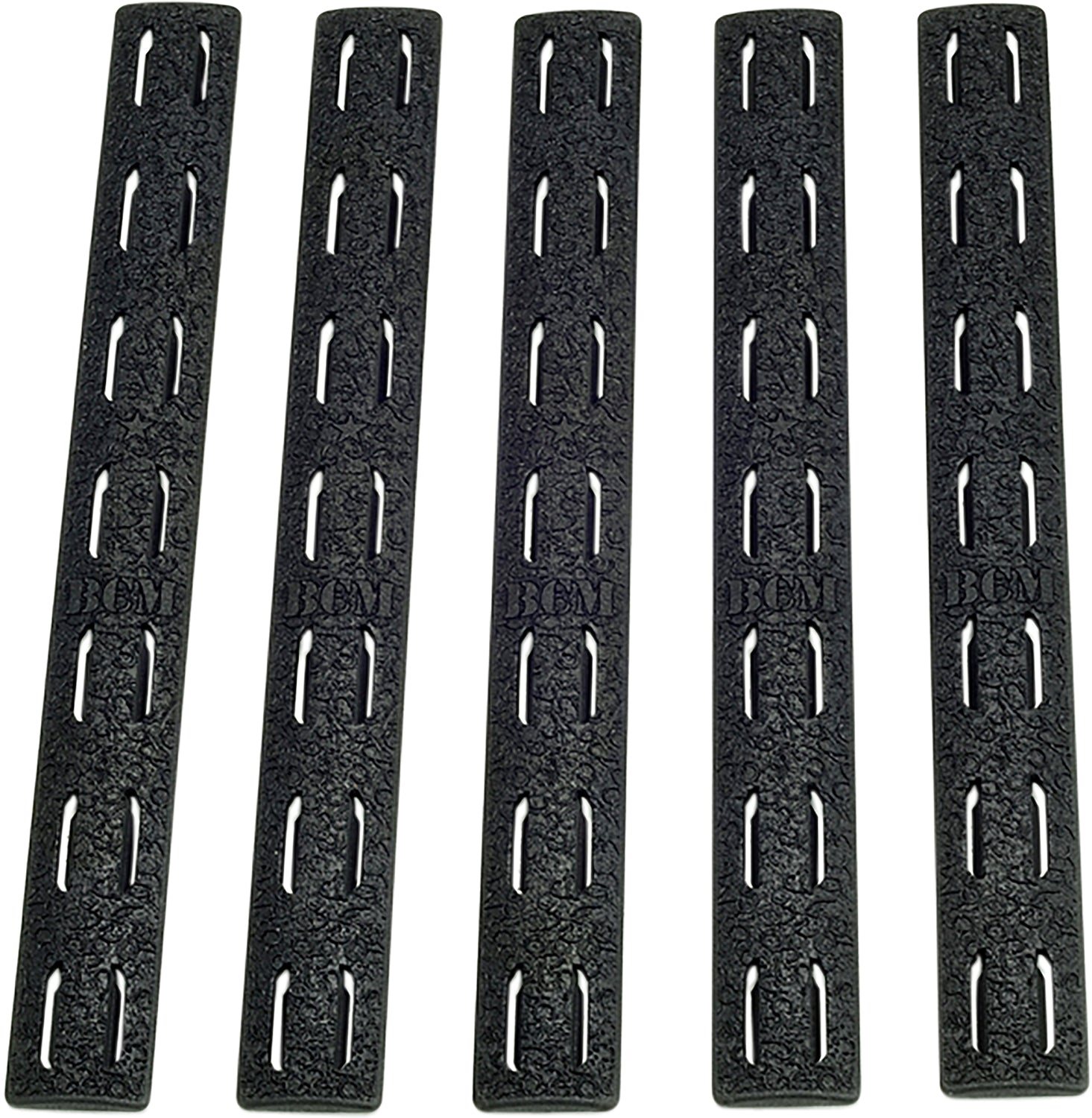 BCM KeyMod Handguard Panel Kit 5.55 Inch Ventilated Black Polymer 5 Strips