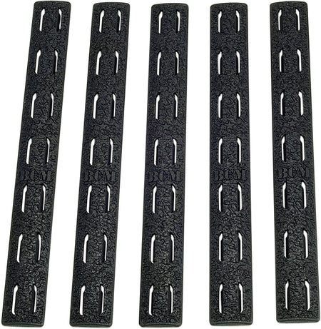 BCM KeyMod Handguard Panel Kit 5.55 Inch Ventilated Black Polymer 5 Strips