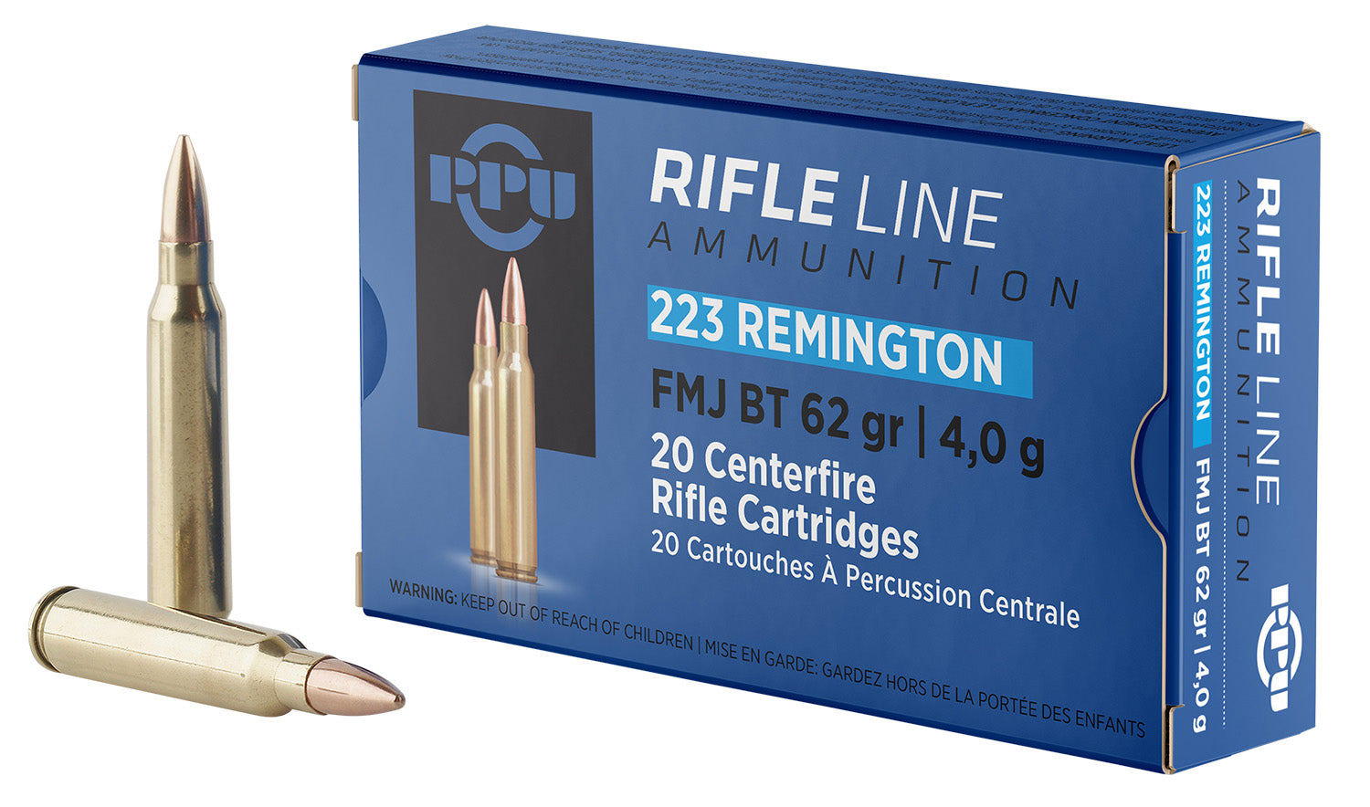 Prvi Partizan Rifle .223 Remington 62 grain Full Metal Jacket Boat Tail ammunition
