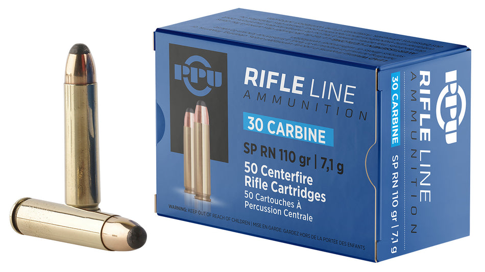 Prvi Partizan Standard Rifle .30 Carbine 110 grain Soft Point Round Nose ammunition