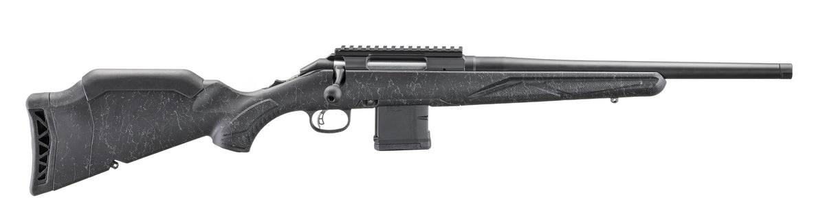 Ruger 56903 American II Patrol 5.56 NATO 10+1 16.10" Graphite Black Cerakote Threaded Bull Barrel & Alloy Steel Receiver w/Picatinny Rail, Black Splatter Adj LOP Synthetic Stock