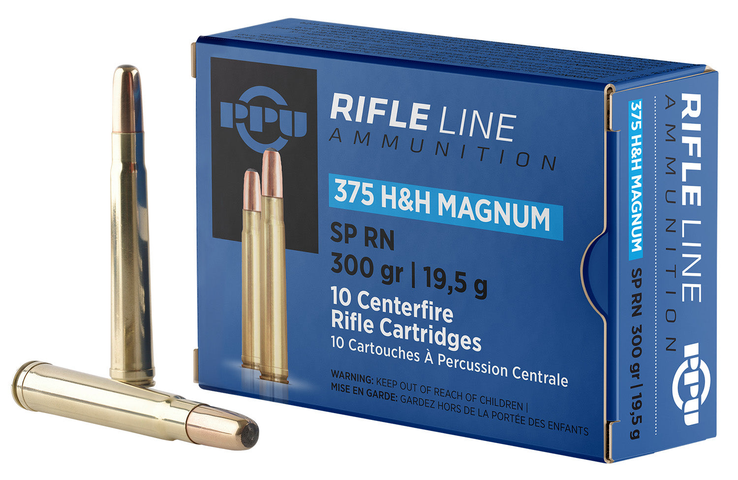 Prvi Partizan Rifle .375 H&H Mag 300 grain Soft Point Round Nose ammunition