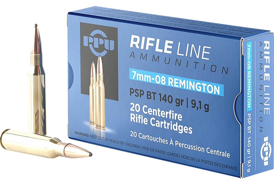 Prvi Partizan Metric Rifle Pointed Soft Point Boat Tail 140 Grain 7mm-08 Remington 2860 fps