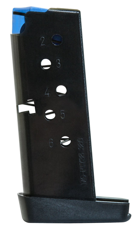 Mec-Gar MGPT7386B Blued 6-Round .380 ACP Magazine Fits Taurus PT738 TCP Carbon Steel