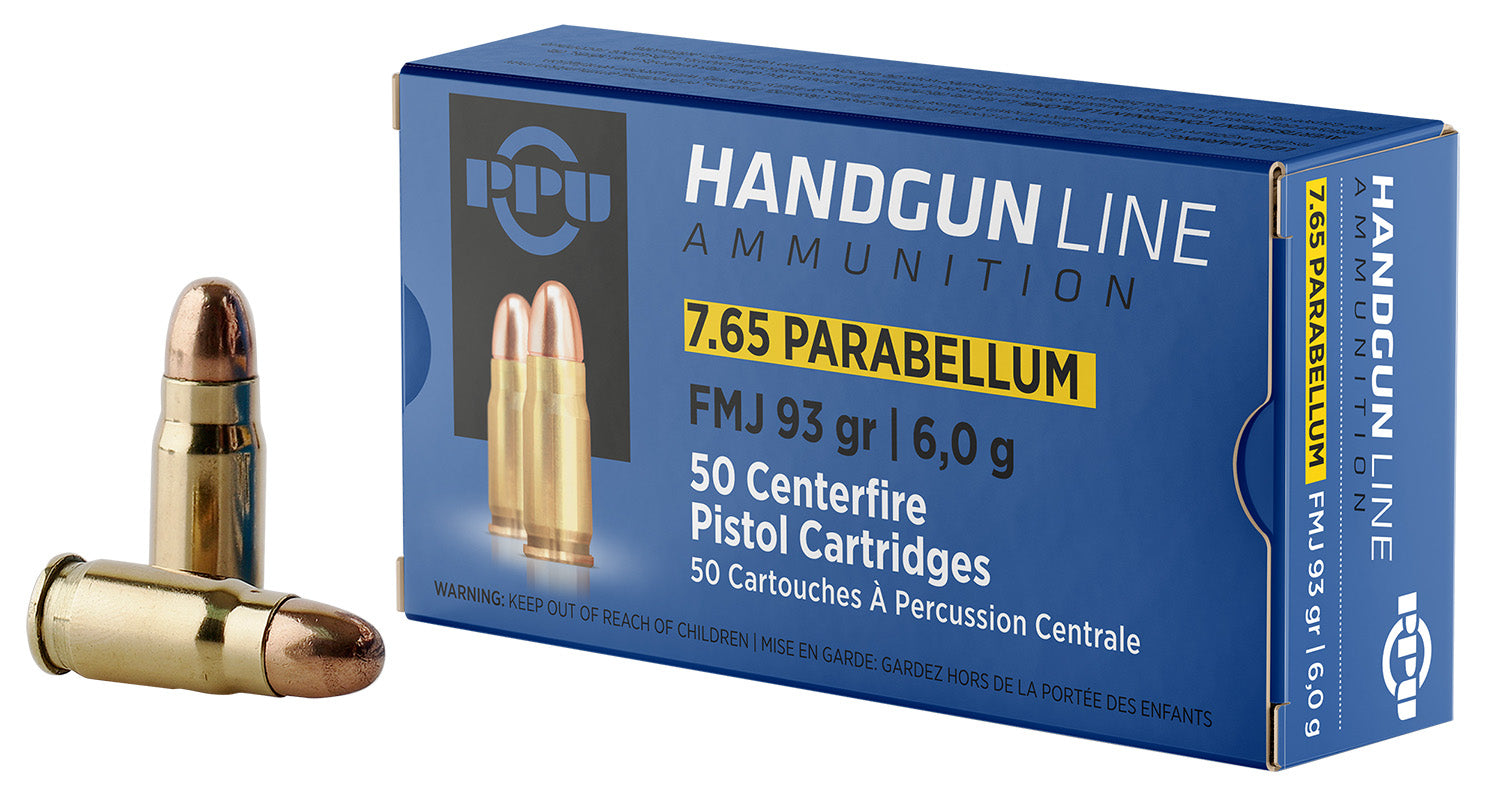 Prvi Partizan  Full Metal Jacket 93 Grain 7.65×21mm Parabellum 1279 fps