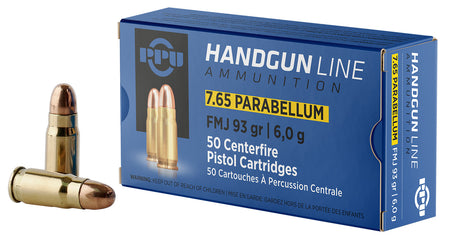 Prvi Partizan  Full Metal Jacket 93 Grain 7.65×21mm Parabellum 1279 fps