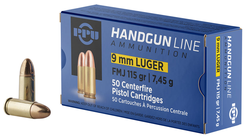 Prvi Partizan  Full Metal Jacket 115 Grain 9mm Luger/Parabellum 1145 fps