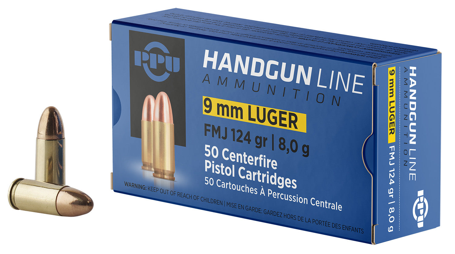 Prvi Partizan  Full Metal Jacket 124 Grain 9mm Luger/Parabellum 1120 fps