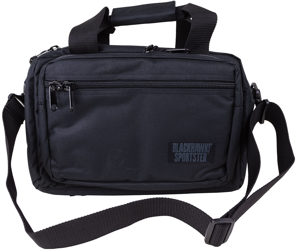 Blackhawk 74RB01BK Sportster Deluxe 2-Handgun Case Black 600D Polyester w/ Removable Pistol Pouch