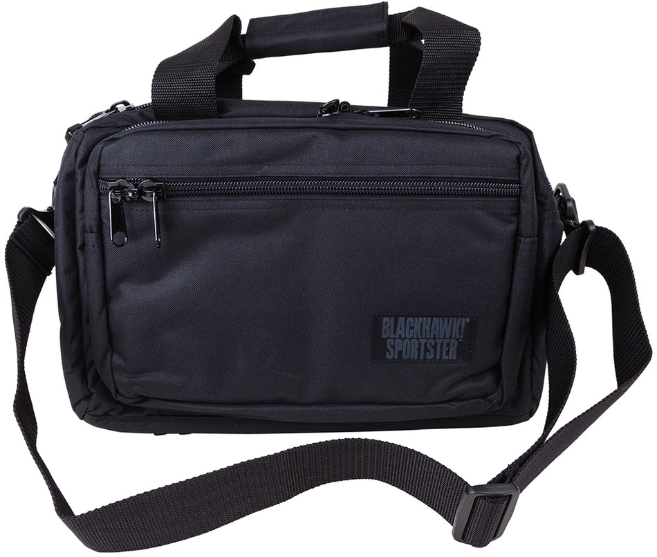 Blackhawk 74RB01BK Sportster Deluxe 2-Handgun Case Black 600D Polyester w/ Removable Pistol Pouch