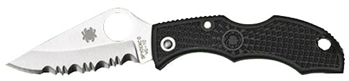 Spyderco Ladybug 3 Folding Pocket Knife LBKS3 1.94" VG-10 Modified Clip Point Serrated Blade Black FRN Handle
