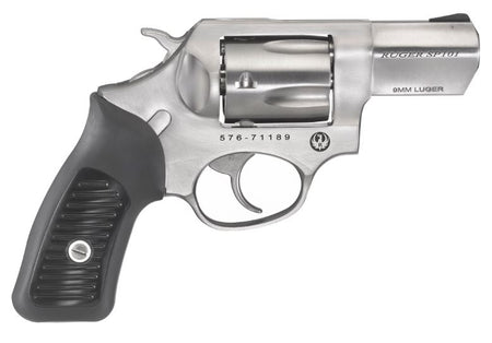 Ruger 5783 SP101 9mm Luger 2.25" Barrel 5rd Triple-Locking Cylinder, Satin Stainless Steel, Cushioned Rubber With Synthetic Insert Grip, Transfer Bar Safety