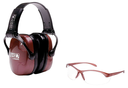 Howard Leight R01727 Ladies Shooting Safety Combo Earmuffs/Glasses 25 dB Dusty Rose/Black