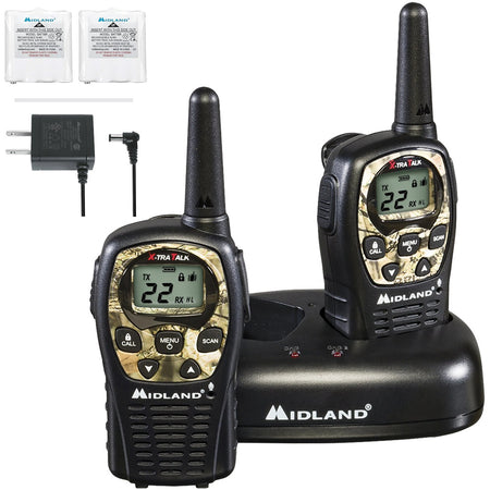 Midland LXT535VP3 Dual-Power 22-Channel Two-Way Radio with Charger and Batteries