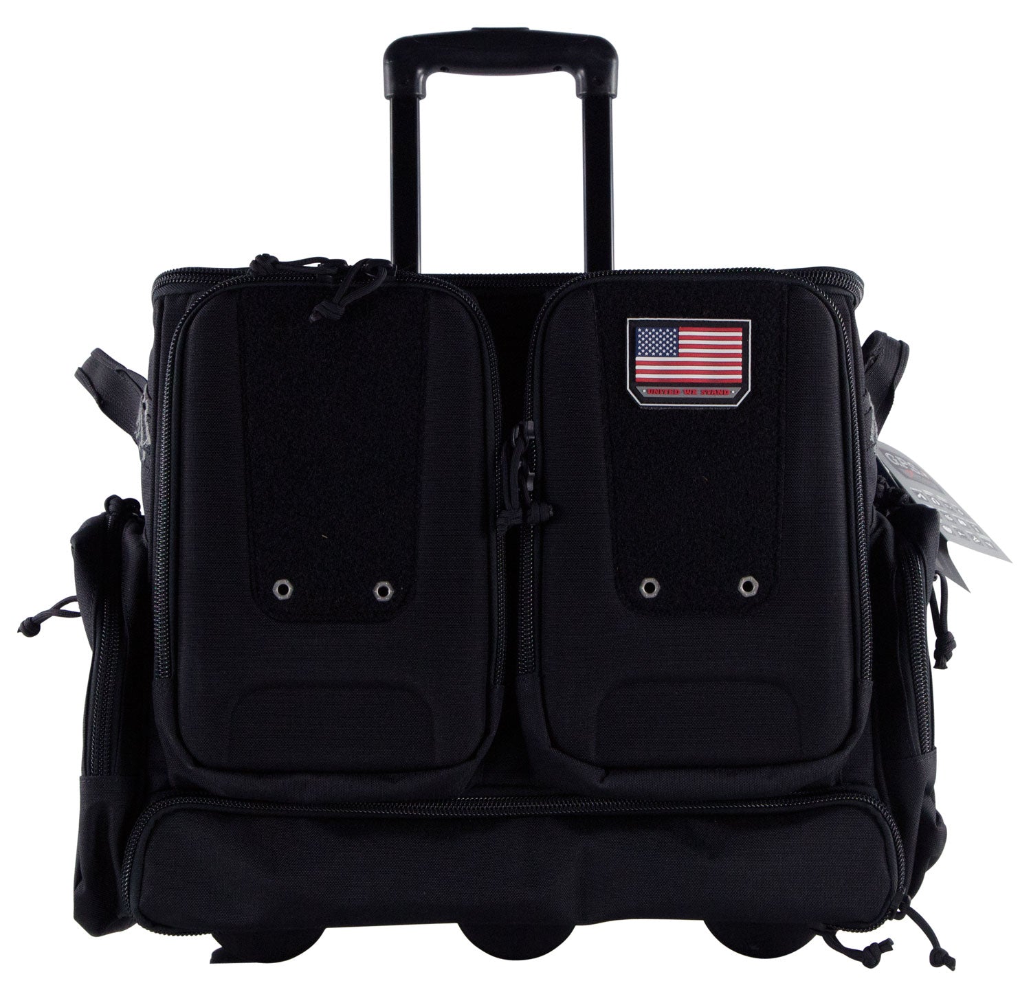 GPS Bags T2112ROBB Black 1000D Nylon Rolling Range Bag Foam Cradle for 6 Handguns Telescoping Handle
